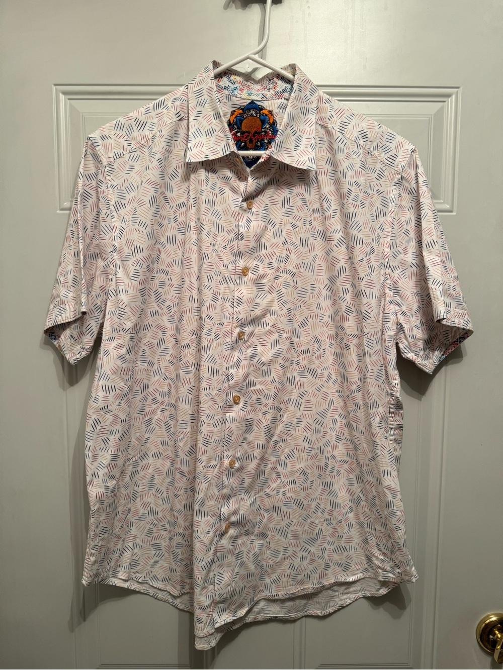 Robert Graham Button-Up Shirt Mens Size Large Multi-Color abstract classic fit